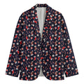 Watercolor Merry Christmas Pattern Print Men's Cotton Blazer