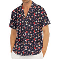 Watercolor Merry Christmas Pattern Print Men's Deep V-Neck Shirt