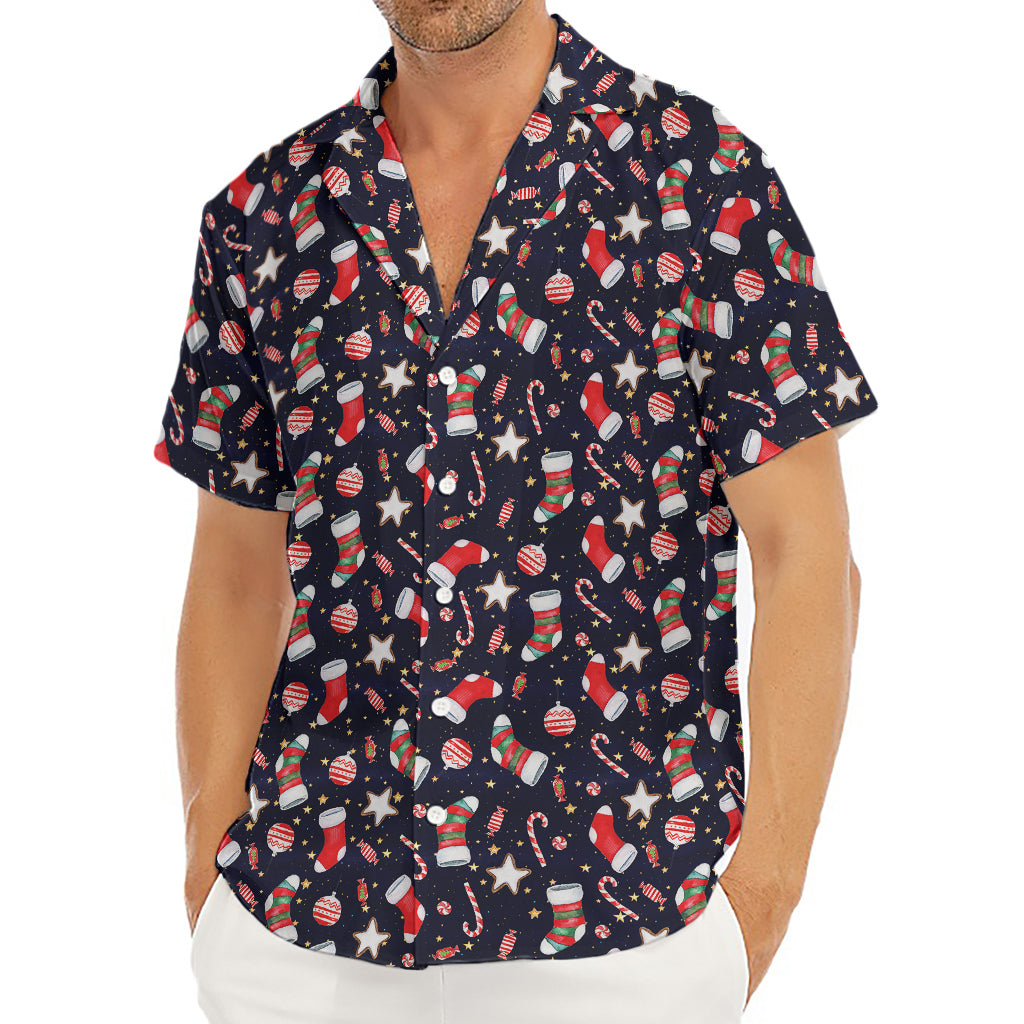 Watercolor Merry Christmas Pattern Print Men's Deep V-Neck Shirt