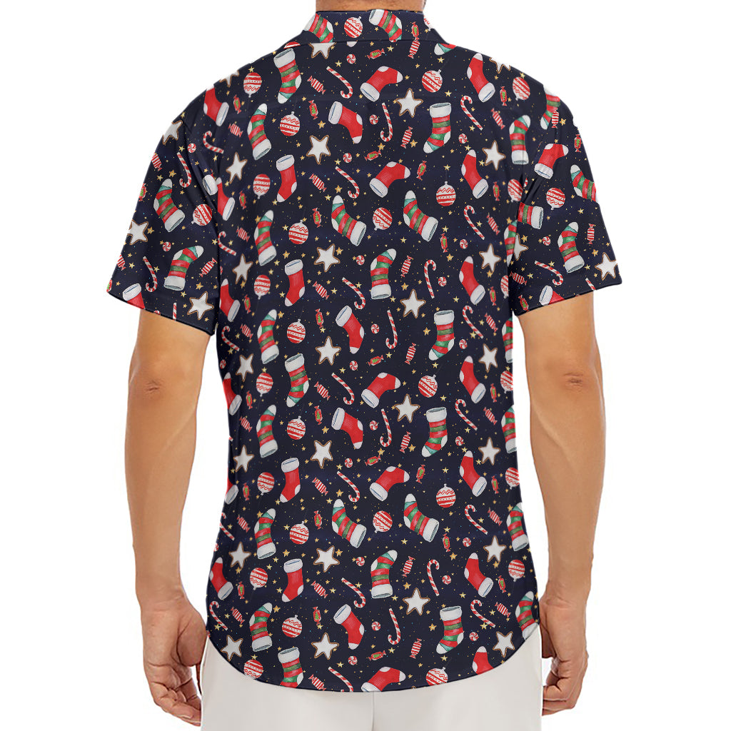 Watercolor Merry Christmas Pattern Print Men's Deep V-Neck Shirt