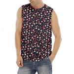 Watercolor Merry Christmas Pattern Print Men's Fitness Tank Top