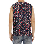 Watercolor Merry Christmas Pattern Print Men's Fitness Tank Top