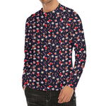Watercolor Merry Christmas Pattern Print Men's Long Sleeve Rash Guard