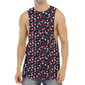 Watercolor Merry Christmas Pattern Print Men's Muscle Tank Top
