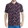 Watercolor Merry Christmas Pattern Print Men's Polo Shirt