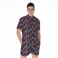 Watercolor Merry Christmas Pattern Print Men's Romper