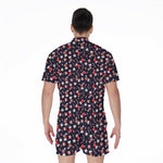 Watercolor Merry Christmas Pattern Print Men's Rompers