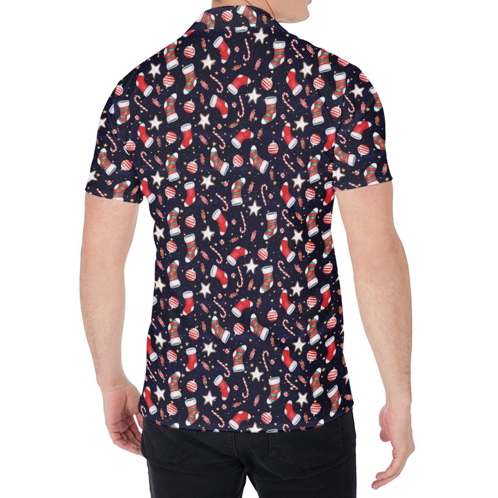 Watercolor Merry Christmas Pattern Print Men's Shirt