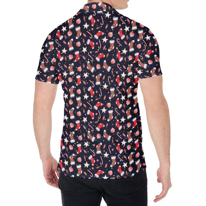 Watercolor Merry Christmas Pattern Print Men's Shirt