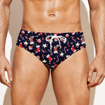 Watercolor Merry Christmas Pattern Print Men's Swim Briefs