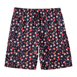 Watercolor Merry Christmas Pattern Print Men's Swim Trunks