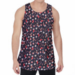 Watercolor Merry Christmas Pattern Print Men's Velvet Tank Top