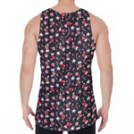 Watercolor Merry Christmas Pattern Print Men's Velvet Tank Top