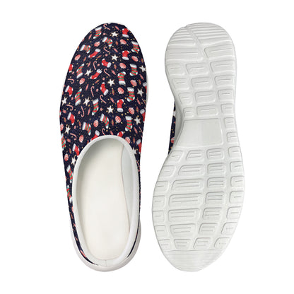 Watercolor Merry Christmas Pattern Print Mesh Casual Shoes