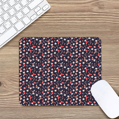 Watercolor Merry Christmas Pattern Print Mouse Pad
