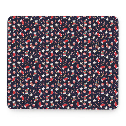 Watercolor Merry Christmas Pattern Print Mouse Pad