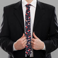 Watercolor Merry Christmas Pattern Print Necktie