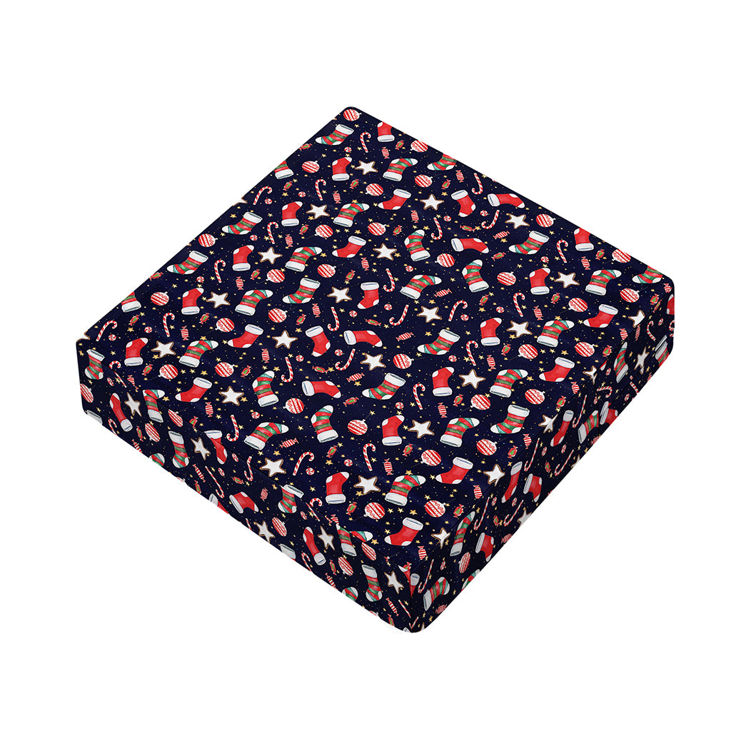Watercolor Merry Christmas Pattern Print Outdoor Seat Cushion Cover