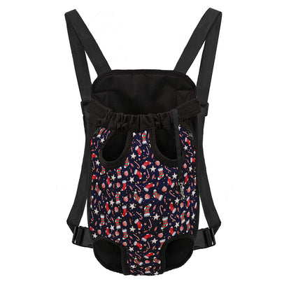 Watercolor Merry Christmas Pattern Print Pet Carrier Backpack