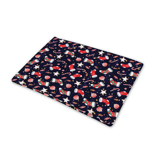 Watercolor Merry Christmas Pattern Print Pet Cooling Mat Cover