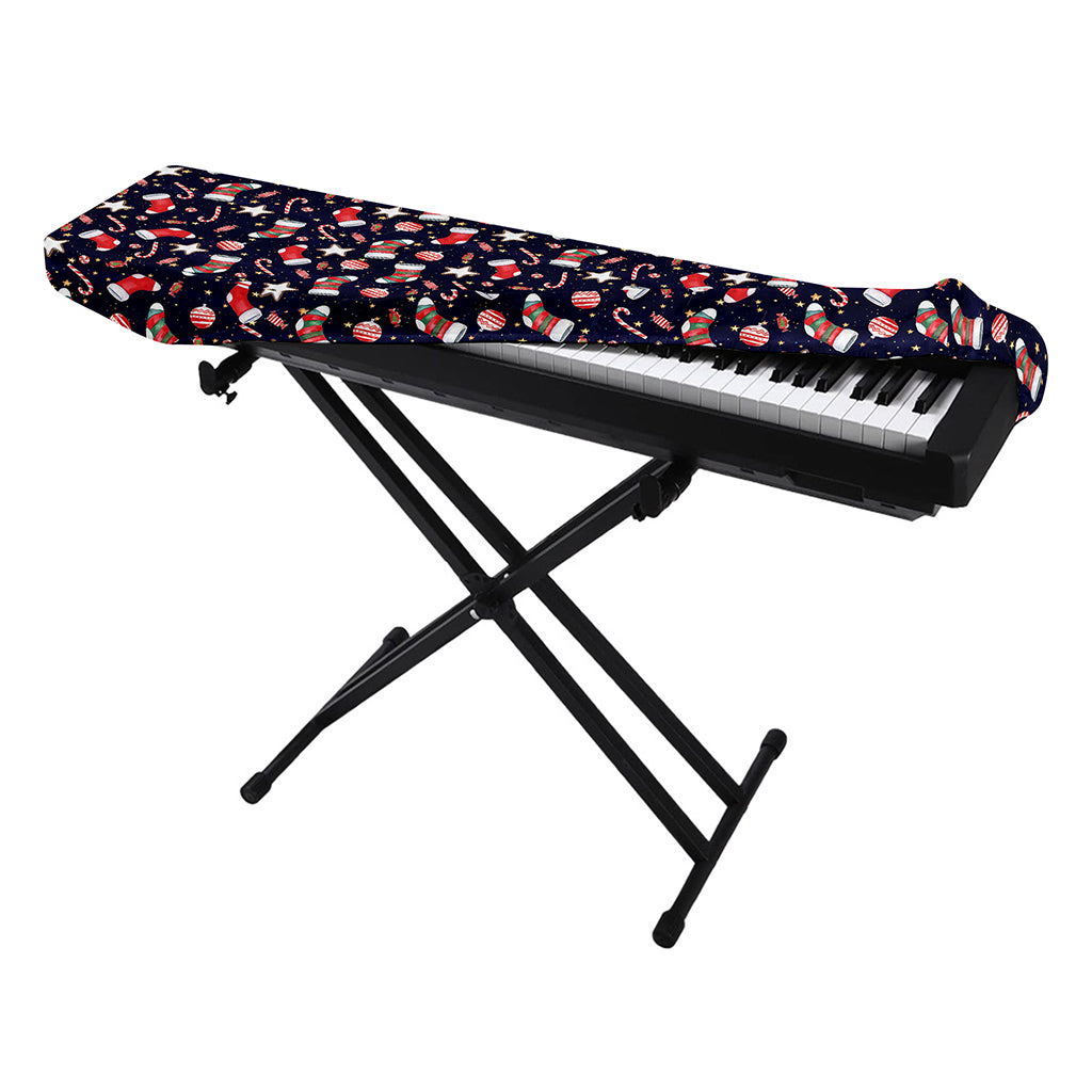 Watercolor Merry Christmas Pattern Print Piano Keyboard Cover