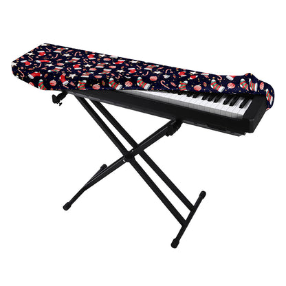 Watercolor Merry Christmas Pattern Print Piano Keyboard Cover