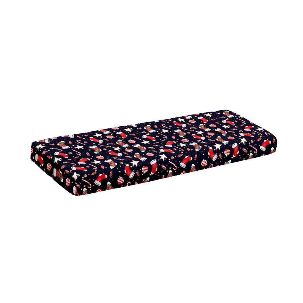 Watercolor Merry Christmas Pattern Print Piano Keyboard Cover
