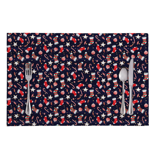 Watercolor Merry Christmas Pattern Print Placemat