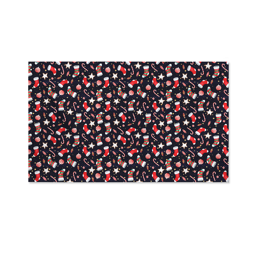 Watercolor Merry Christmas Pattern Print Polyester Flag