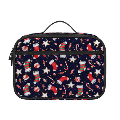 Watercolor Merry Christmas Pattern Print Portable Lunch Bag