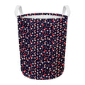 Watercolor Merry Christmas Pattern Print Round Laundry Basket