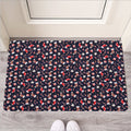 Watercolor Merry Christmas Pattern Print Rubber Doormat