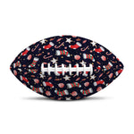 Watercolor Merry Christmas Pattern Print Rugby Ball