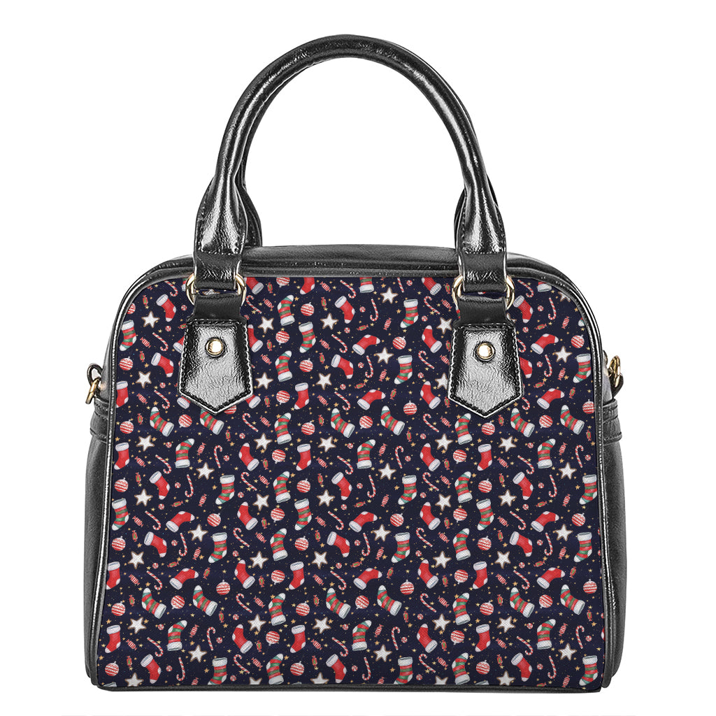 Watercolor Merry Christmas Pattern Print Shoulder Handbag