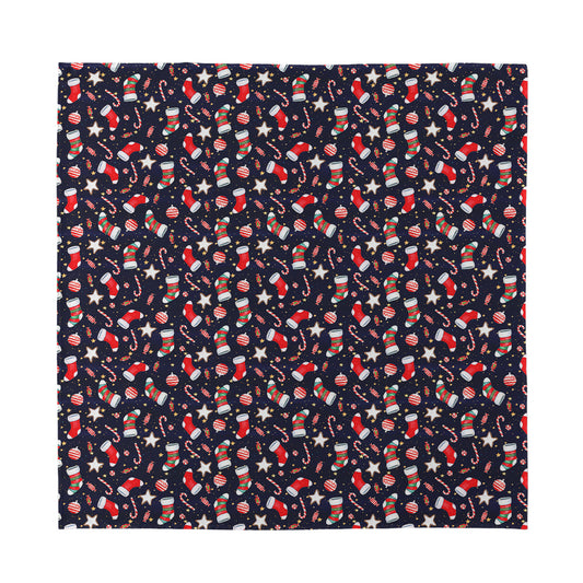 Watercolor Merry Christmas Pattern Print Silk Bandana