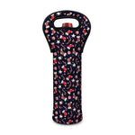 Watercolor Merry Christmas Pattern Print Single Neoprene Wine Tote