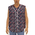 Watercolor Merry Christmas Pattern Print Sleeveless Baseball Jersey