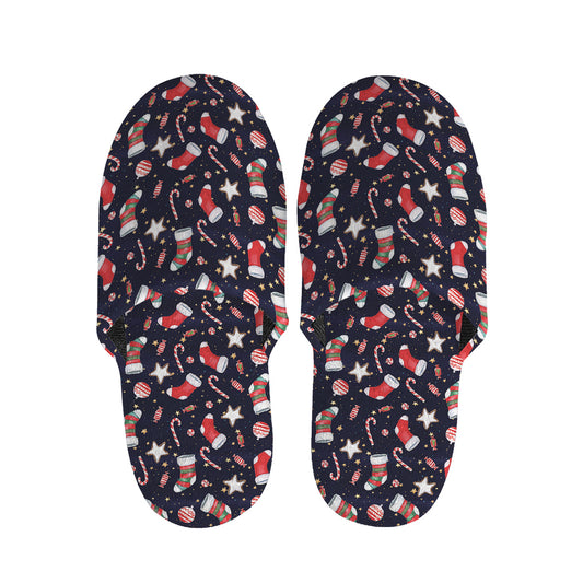 Watercolor Merry Christmas Pattern Print Slippers