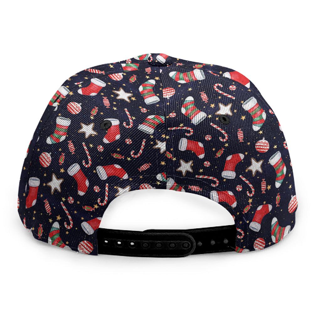 Watercolor Merry Christmas Pattern Print Snapback Cap