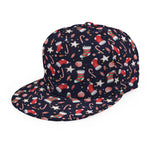 Watercolor Merry Christmas Pattern Print Snapback Cap
