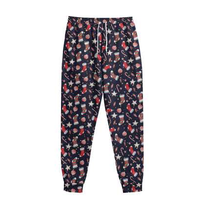 Watercolor Merry Christmas Pattern Print Sweatpants