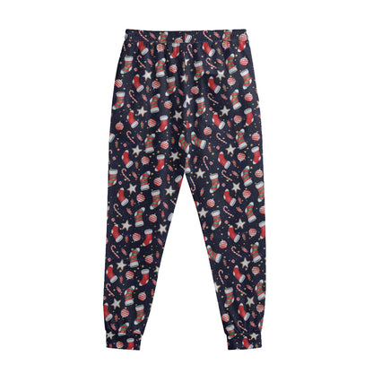 Watercolor Merry Christmas Pattern Print Sweatpants