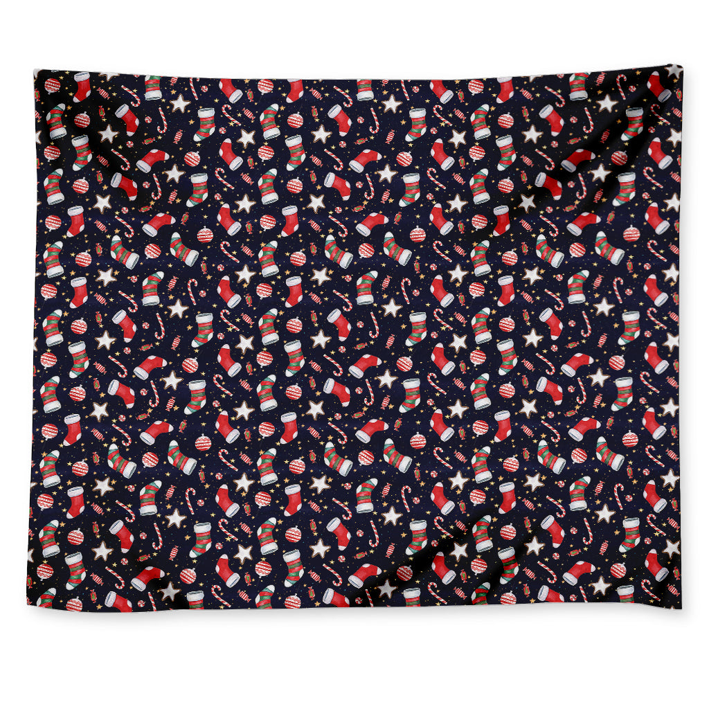 Watercolor Merry Christmas Pattern Print Tapestry