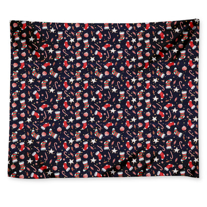 Watercolor Merry Christmas Pattern Print Tapestry