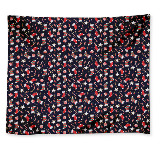 Watercolor Merry Christmas Pattern Print Tapestry