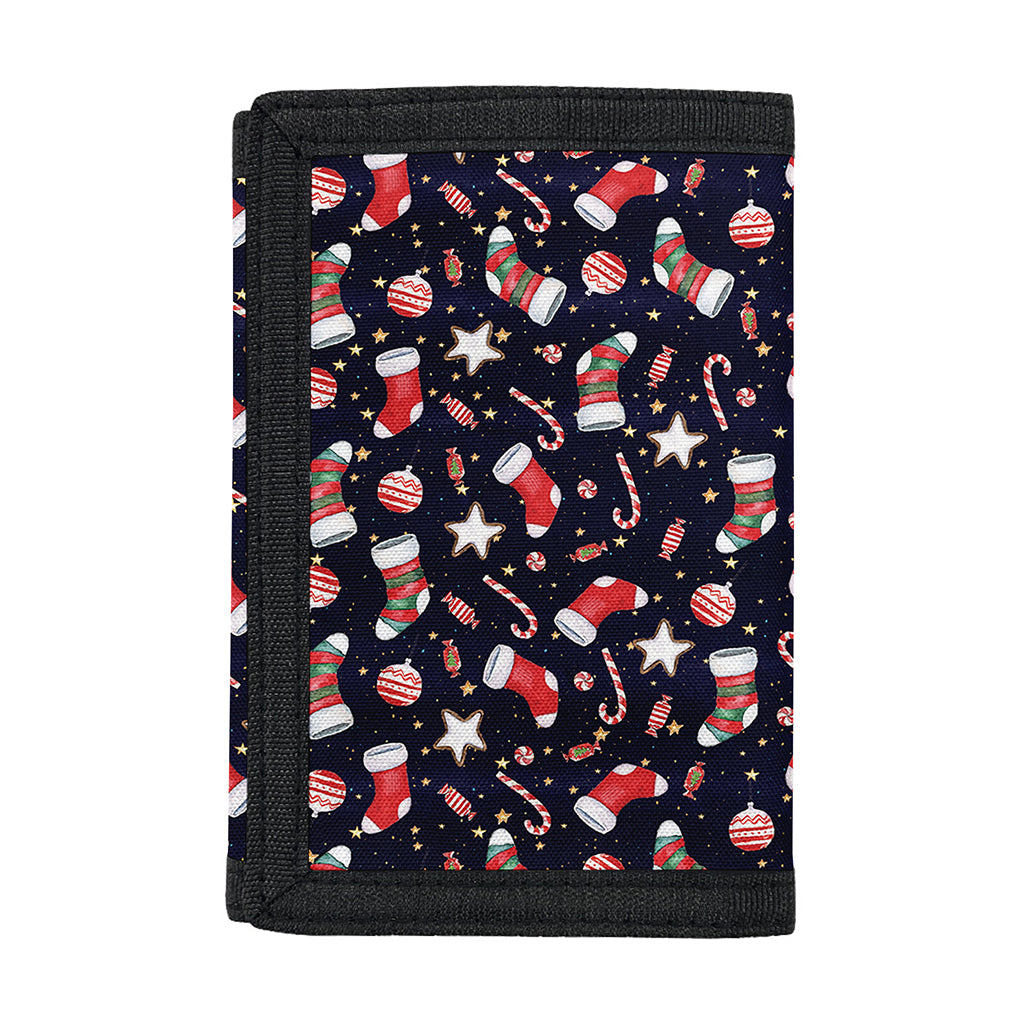 Watercolor Merry Christmas Pattern Print Trifold Wallet