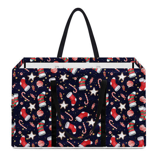 Watercolor Merry Christmas Pattern Print Utility Tote Bag