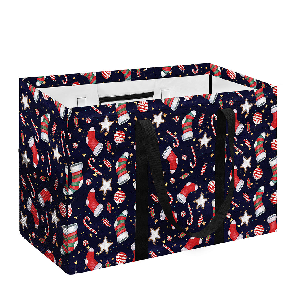 Watercolor Merry Christmas Pattern Print Utility Tote Bag