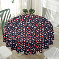 Watercolor Merry Christmas Pattern Print Waterproof Round Tablecloth