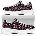 Watercolor Merry Christmas Pattern Print White Chunky Shoes